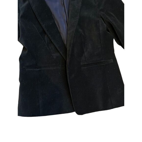 J. Crew 365 Velvet Shawl Lapel Open Front Blazer Jacket Black Women’s Size 6 - Picture 3 of 5